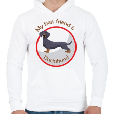 PRINTFASHION My best friend - Dachshund - Férfi kapucnis pulóver - Fehér női pulóver, kardigán