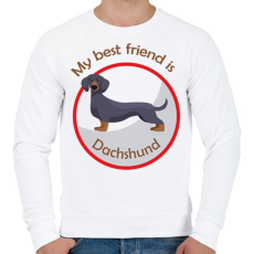 PRINTFASHION My best friend - Dachshund - Férfi pulóver - Fehér