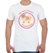 PRINTFASHION My best friend - Pomeranian - Férfi póló - Fehér férfi póló