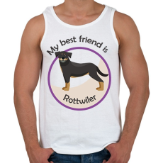 PRINTFASHION My best friend - Rottwiler - Férfi atléta - Fehér