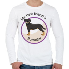 PRINTFASHION My best friend - Rottwiler - Férfi hosszú ujjú póló - Fehér férfi póló