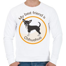 PRINTFASHION My best frined - Chihuahua - Férfi pulóver - Fehér