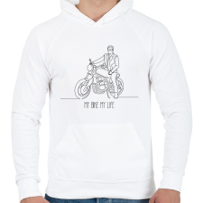 PRINTFASHION My bike my life - Férfi kapucnis pulóver - Fehér női pulóver, kardigán