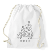 PRINTFASHION My bike my life - Sportzsák, Tornazsák - Fehér tornazsák