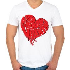 PRINTFASHION My Bloody Valentine - Férfi V-nyakú póló - Fehér férfi póló