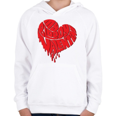 PRINTFASHION My Bloody Valentine - Gyerek kapucnis pulóver - Fehér