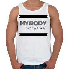 PRINTFASHION My body and my rules - Férfi atléta - Fehér