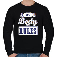 PRINTFASHION My body my rules - Férfi pulóver - Fekete