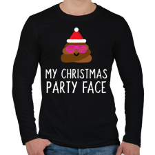 PRINTFASHION MY CHRISTMAS PARTY FACE - Férfi hosszú ujjú póló - Fekete férfi póló