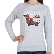 PRINTFASHION "My dachshund is a little DEVIL" - Női pulóver - Sport szürke női pulóver, kardigán