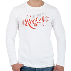 PRINTFASHION My dad rocks - Férfi hosszú ujjú póló - Fehér