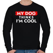PRINTFASHION My dog thinks I'm Cool - Férfi pulóver - Fekete férfi pulóver, kardigán