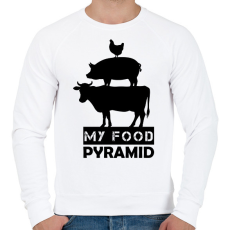 PRINTFASHION My food pyramid - Férfi pulóver - Fehér