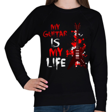 PRINTFASHION My guitar is my Life - Női pulóver - Fekete