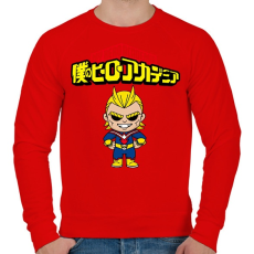 PRINTFASHION My hero academia All Might - Férfi pulóver - Piros