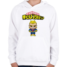 PRINTFASHION My hero academia All Might - Gyerek kapucnis pulóver - Fehér