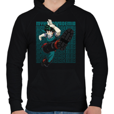 PRINTFASHION My Hero Academia Izuku Midoriya - Férfi kapucnis pulóver - Fekete