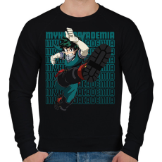 PRINTFASHION My Hero Academia Izuku Midoriya - Férfi pulóver - Fekete