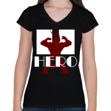 PRINTFASHION My Hero Academia - Női V-nyakú póló - Fekete női póló