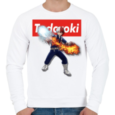 PRINTFASHION my hero academy todoroki - Férfi pulóver - Fehér