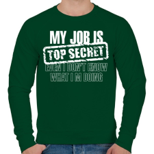 PRINTFASHION My job. - Férfi pulóver - Sötétzöld férfi pulóver, kardigán