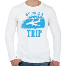 PRINTFASHION My job is a trip - Férfi hosszú ujjú póló - Fehér
