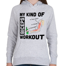 PRINTFASHION My Kind Of BICEPS Workout /g/ - Női kapucnis pulóver - Sport szürke