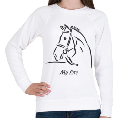 PRINTFASHION My life - Lovas minta2 - Női pulóver - Fehér