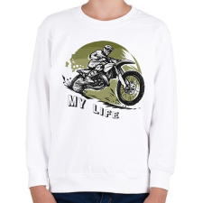 PRINTFASHION My life - Motoros minta - Gyerek pulóver - Fehér gyerek pulóver, kardigán