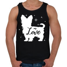 PRINTFASHION My love- Yorkie - Férfi atléta - Fekete
