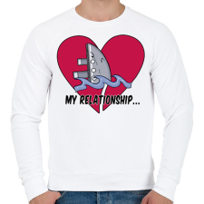 PRINTFASHION My relationship - Férfi pulóver - Fehér férfi pulóver, kardigán