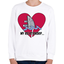 PRINTFASHION My relationship - Gyerek pulóver - Fehér gyerek pulóver, kardigán