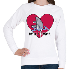 PRINTFASHION My relationship - Női pulóver - Fehér