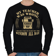 PRINTFASHION My teacher was wrong - Férfi pulóver - Fekete férfi pulóver, kardigán