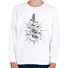 PRINTFASHION My world is six strings - Gyerek pulóver - Fehér