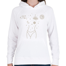 PRINTFASHION Mystic space - Női kapucnis pulóver - Fehér