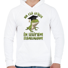 PRINTFASHION Na csá gyíkok én leléptem! - Férfi kapucnis pulóver - Fehér