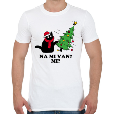 PRINTFASHION Na mi van cica karácsony - Férfi póló - Fehér férfi póló