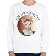 PRINTFASHION Na ne viccelj - Cicás - Gyerek pulóver - Fehér