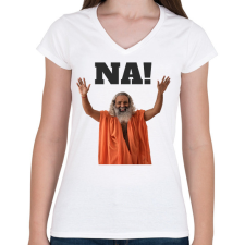 PRINTFASHION Na - Női V-nyakú póló - Fehér női póló