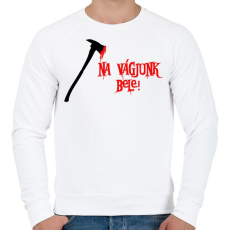 PRINTFASHION na vágjunk bele - Férfi pulóver - Fehér