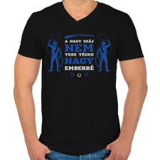 PRINTFASHION Nagy ember - Cowboy - Férfi V-nyakú póló - Fekete férfi póló