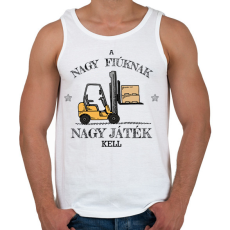 PRINTFASHION Nagy fiúknak nagy játék - Férfi atléta - Fehér