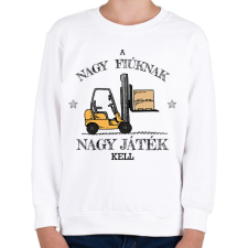 PRINTFASHION Nagy fiúknak nagy játék - Gyerek pulóver - Fehér gyerek pulóver, kardigán