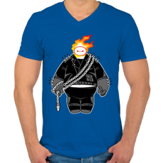 PRINTFASHION Nagy szellem - Férfi V-nyakú póló - Királykék