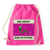 PRINTFASHION NAGY SZÍV ROSSZ HOZZÁ ÁLLÁS - Sportzsák, Tornazsák - Fukszia