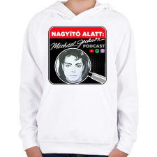 PRINTFASHION Nagyító alatt MJ 2 - Gyerek kapucnis pulóver - Fehér gyerek pulóver, kardigán
