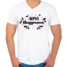 PRINTFASHION Nagymama lettem - Férfi V-nyakú póló - Fehér