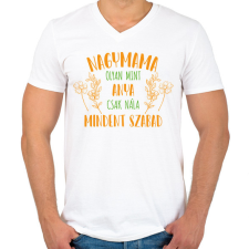 PRINTFASHION Nagymama olyan mint anya  - Férfi V-nyakú póló - Fehér férfi póló