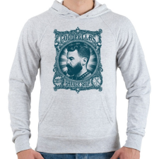 PRINTFASHION Nagymenők barber shop - Férfi kapucnis pulóver - Sport szürke férfi pulóver, kardigán